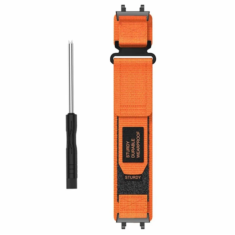 Para Huami Amazfit T-Rex 2 Pulseira de Substituição Outdoor Magic Tape Nylon Watch Band - Laranja