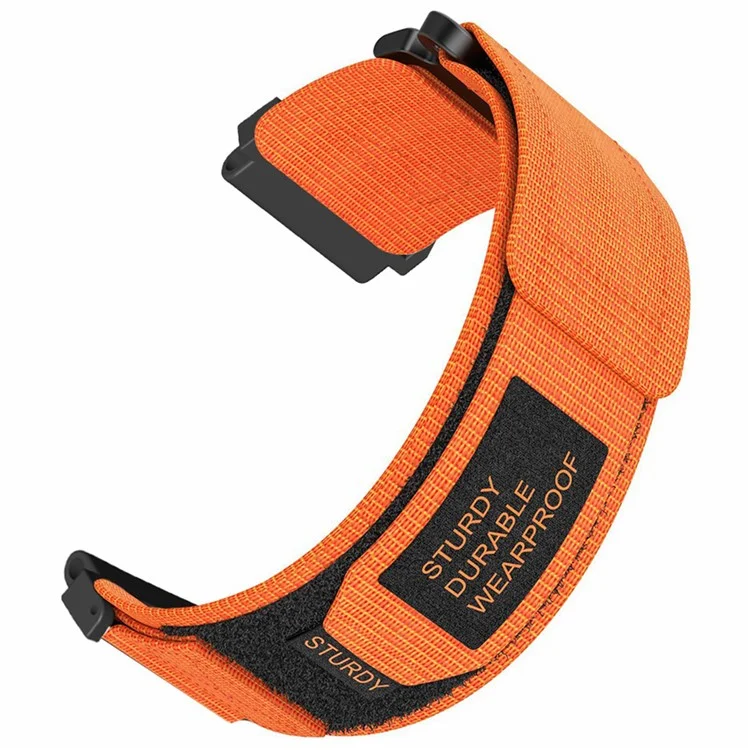 For Huami Amazfit T-Rex Ultra Outdoor Sports Nylon Wrist Band Magic Tape Design Watch Strap - Orange