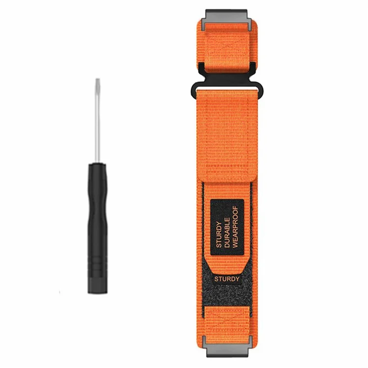 For Huami Amazfit T-Rex Ultra Outdoor Sports Nylon Wrist Band Magic Tape Design Watch Strap - Orange