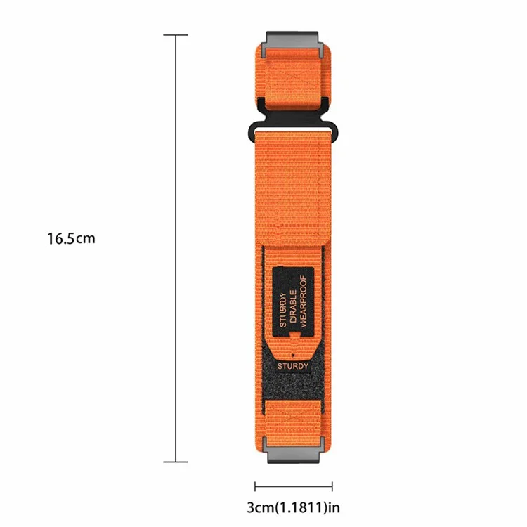 For Huami Amazfit T-Rex Ultra Outdoor Sports Nylon Wrist Band Magic Tape Design Watch Strap - Orange