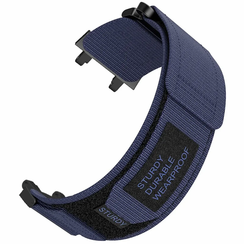 For Huami Amazfit Active Edge (A2212) Sports Smartwatch Strap Magic Tape Design Nylon Band - Midnight Blue