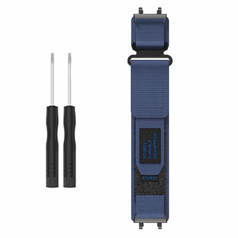 For Huami Amazfit Active Edge (A2212) Sports Smartwatch Strap Magic Tape Design Nylon Band - Midnight Blue
