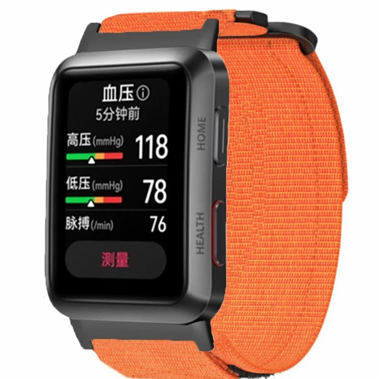Para Huawei Watch D Outdoor Climbing Watch Strap Magic Tape Breathable Nylon Band - Orange