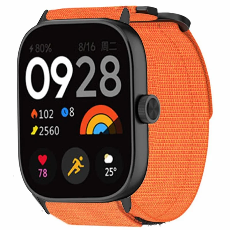 Per Xiaomi Smart Band 8 Pro / Redmi Watch 4 Cinturino in Nastro Magico in Nylon di Ricambio - Arancione