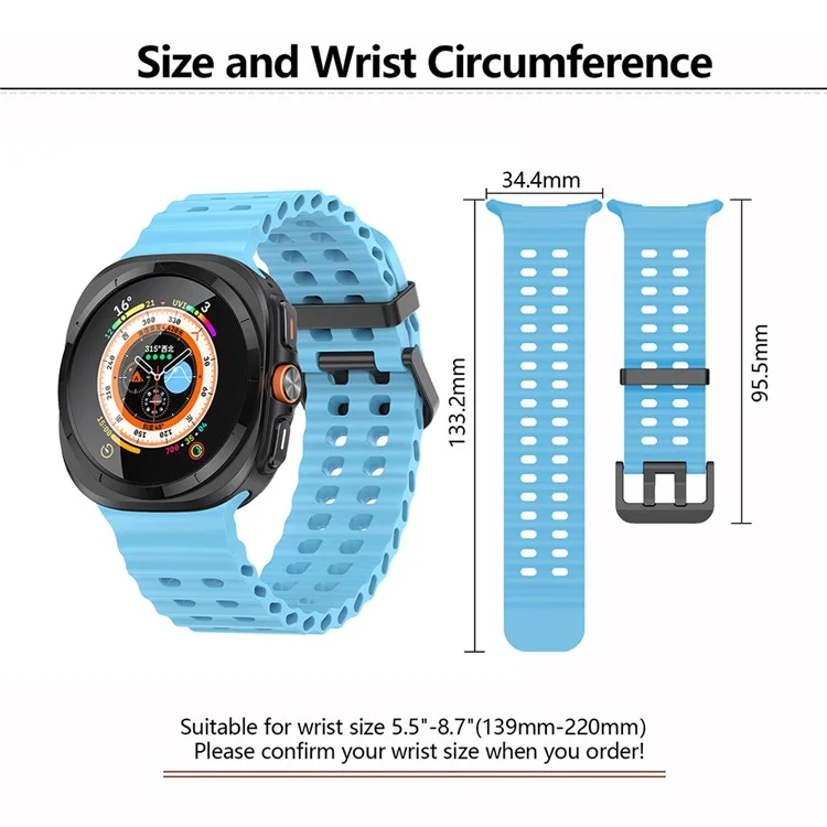 KALEBOL For Samsung Galaxy Watch Ultra 47mm Wrist Band Replacement Silicone Watch Strap - Baby Blue