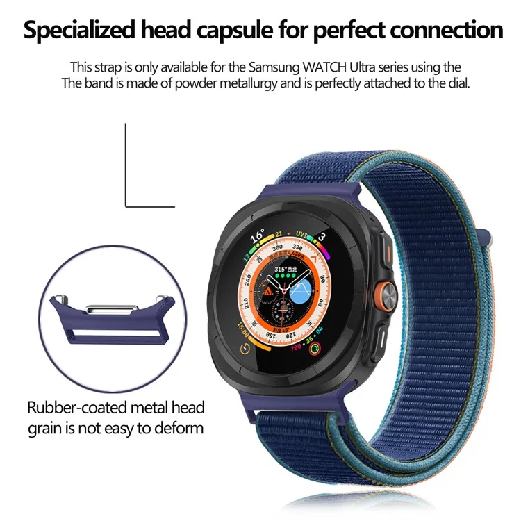 KALEBOL For Samsung Galaxy Watch Ultra 47mm Adjustable Braided Nylon Band Replacement Wrist  Strap - Aquamarine