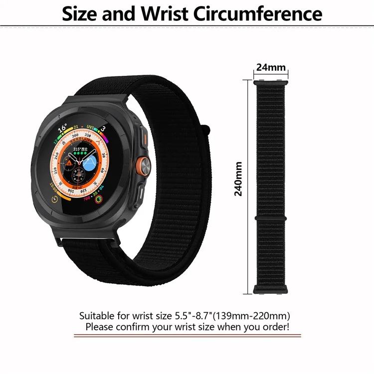 KALEBOL For Samsung Galaxy Watch Ultra 47mm Adjustable Braided Nylon Band Replacement Wrist  Strap - Aquamarine