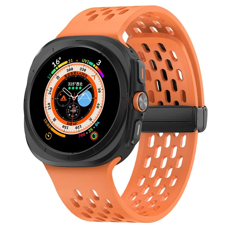 KALEBOL Per Samsung Galaxy Watch Ultra 47mm Cinturino in Silicone Magnetico Sostitutivo - Arancione