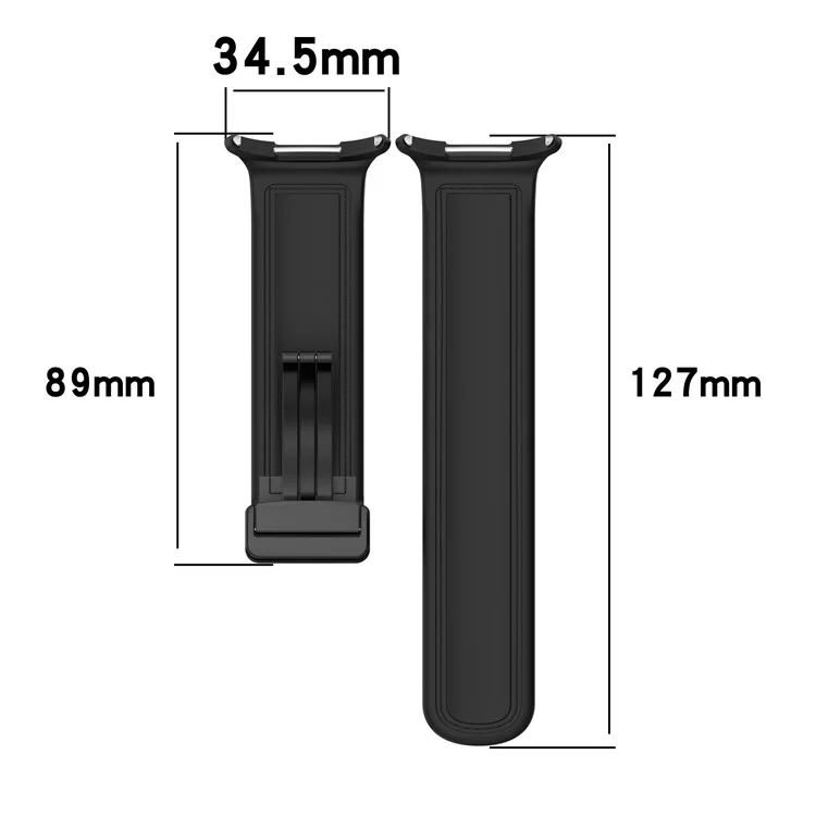 KALEBOL Pour Samsung Galaxy Watch Ultra 47mm Bracelet en cuir enduit de silicone avec boucle magnétique - Noir