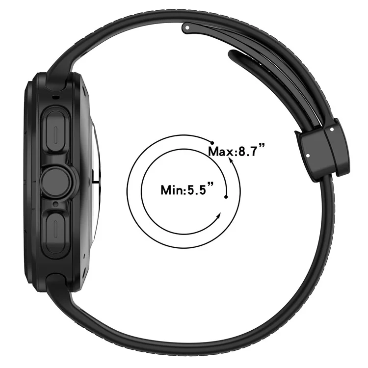 KALEBOL Pour Samsung Galaxy Watch Ultra 47mm Bracelet en cuir enduit de silicone avec boucle magnétique - Noir