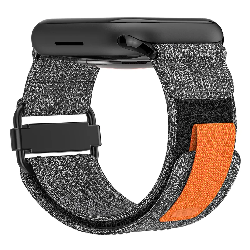 KALEBOL для Apple Watch Series 10 42mm / 9 8 7 41mm / SE (2023) SE (2022) SE 6 5 4 40mm / 3 2 1 38mm нейлоновый ремешок для часов с магнитной застежкой - черный+серый
