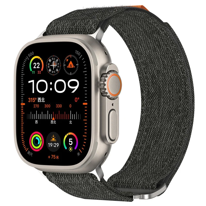 KALEBOL для Apple Watch Series 10 42 мм / 9 8 7 41 мм / SE (2023) SE (2022) SE 6 5 4 40 мм / 3 2 1 38 мм Нейлоновый ремешок для часов, регулируемый ремешок - черный