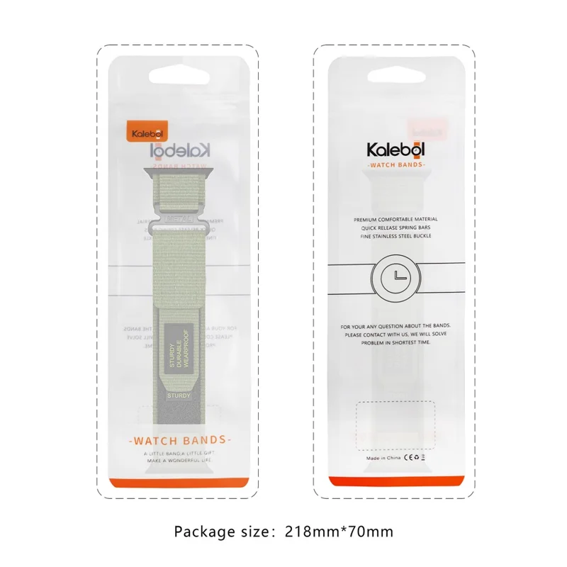 KALEBOL For Apple Watch 10 46mm / Ultra 2 / Ultra 49mm / 9 8 7 45mm / SE (2023) SE (2022) SE 6 5 4 44mm / 3 2 1 42mm Nylon Strap - Army Green