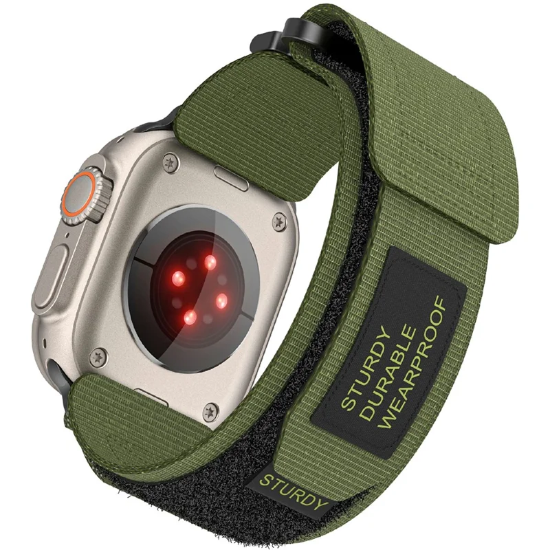 KALEBOL For Apple Watch Series 10 42mm / 9 8 7 41mm / SE (2023) SE (2022) SE 6 5 4 40mm / 3 2 1 38mm Nylon Strap - Army Green