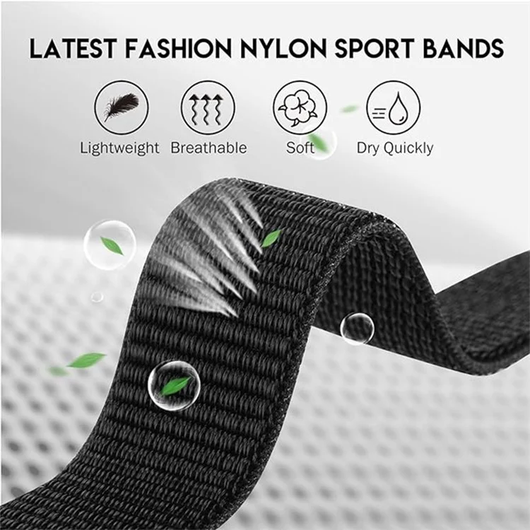 KALEBOL For Huawei Watch Fit 3 Strap Magic Tape Nylon Soft Watch Band - Official Black