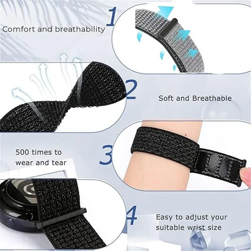 KALEBOL For Huawei Watch Fit 3 Strap Magic Tape Nylon Soft Watch Band - Official Black