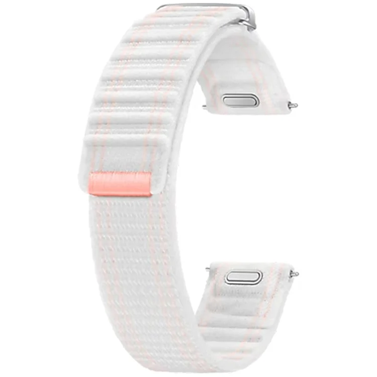 Pour Samsung Galaxy Watch7 Sangle de montre en nylon tissé 20 mm Style sportif Sangle réglable - Rose+Blanc