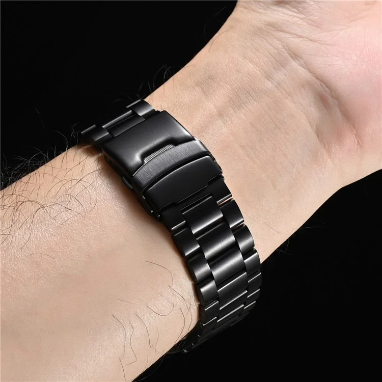 For Apple Watch Series 10 42mm / 9 8 7 41mm / SE (2023) SE (2022) SE 6 5 4 40mm / 3 2 1 38mm 3-Bead Titanium Alloy Watch Strap Replacement Band - Titanium+Orange