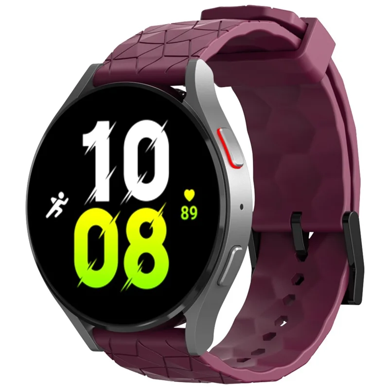 KALEBOL For Huawei Watch GT 3 42mm / GT 3 Pro 43mm Watch Strap 20mm Silicone Band Football Pattern - Wine Red