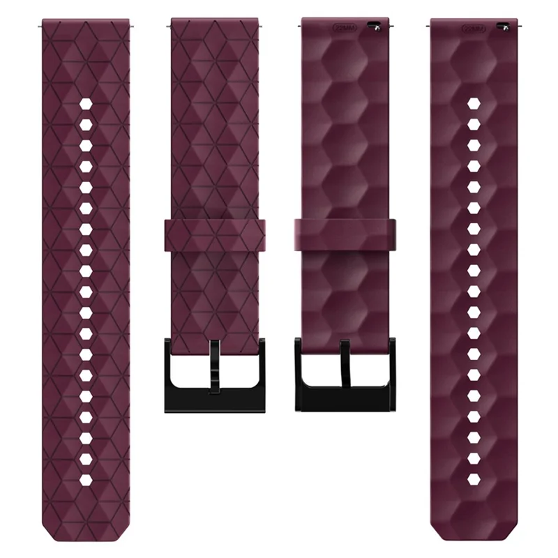 KALEBOL For Huawei Watch GT 3 42mm / GT 3 Pro 43mm Watch Strap 20mm Silicone Band Football Pattern - Wine Red