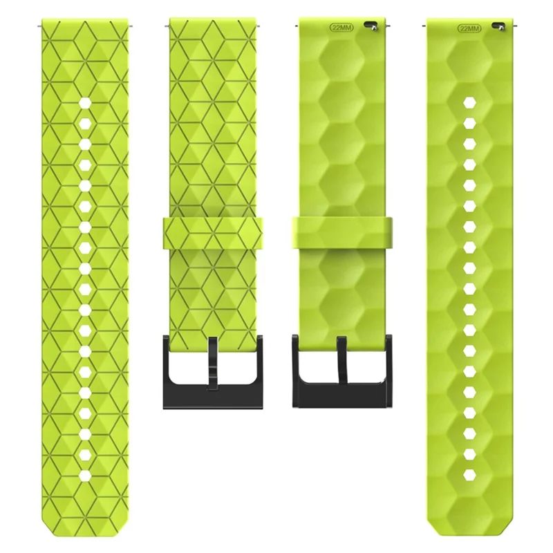 KALEBOL For Huawei Watch GT 3 42mm / GT 3 Pro 43mm Watch Strap 20mm Silicone Band Football Pattern - Lime