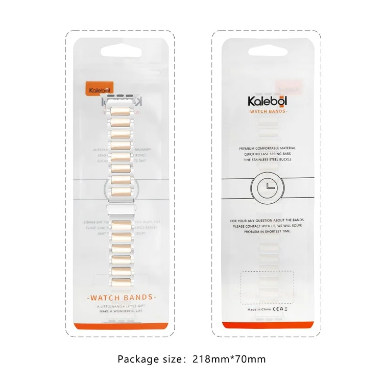 KALEBOL Für Apple Watch Series 10 42mm / 9 8 7 41mm / SE (2023) SE (2022) SE 6 5 4 40mm / 3 2 1 38mm Zinklegierung Armband - Silber+Rosegold