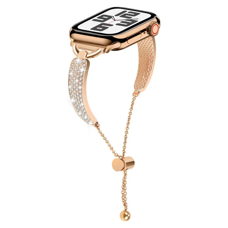 KALEBOL Para Apple Watch Series 10 42mm / 9 8 7 41mm / SE (2023) SE (2022) SE 6 5 4 40mm / 3 2 1 38mm Pulseira Bracelete de Liga de Zinco - Rose Gold
