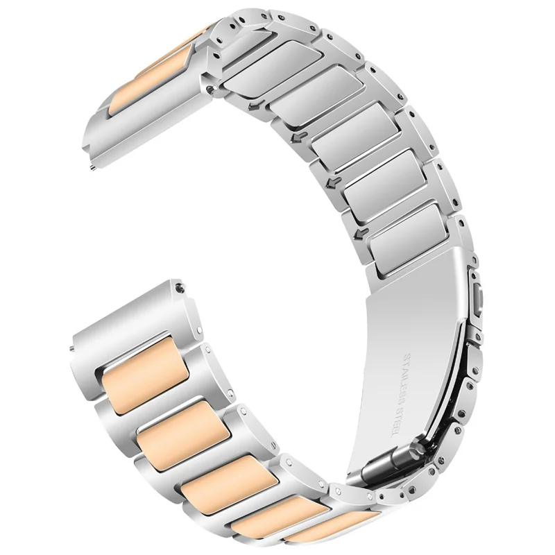 KALEBOL For Huawei Watch 4 / 4 Pro / GT 4 46mm Watch Strap 22mm Zinc Alloy Metal Band - Silver+Rose Gold