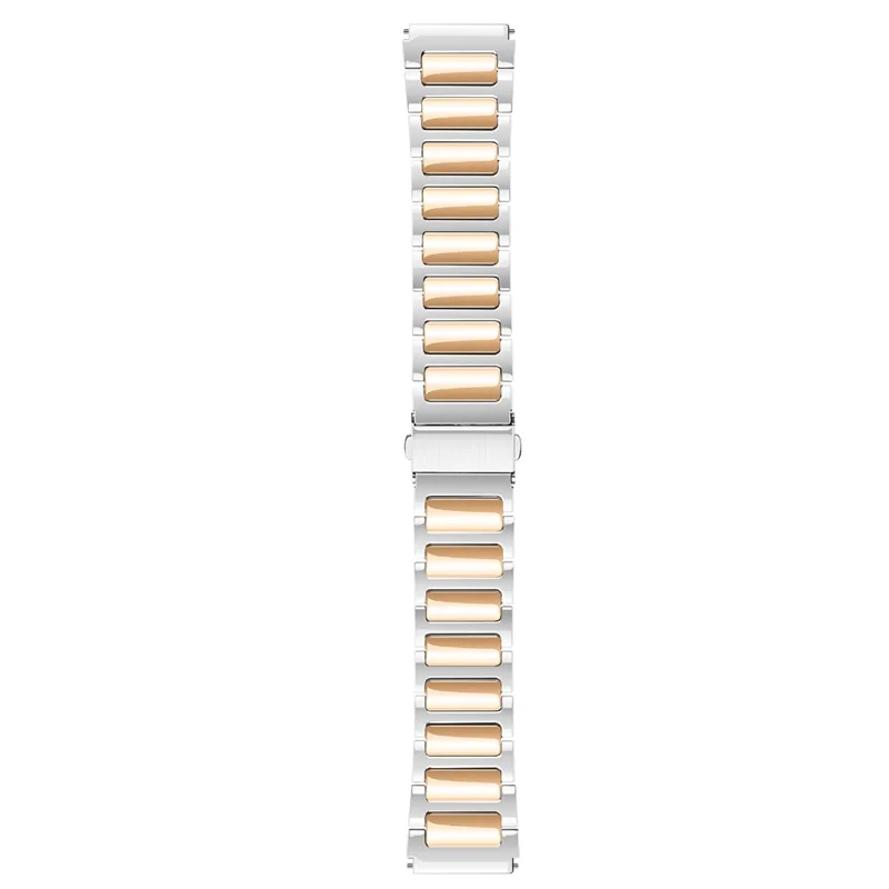 KALEBOL For Huawei Watch 4 / 4 Pro / GT 4 46mm Watch Strap 22mm Zinc Alloy Metal Band - Silver+Rose Gold