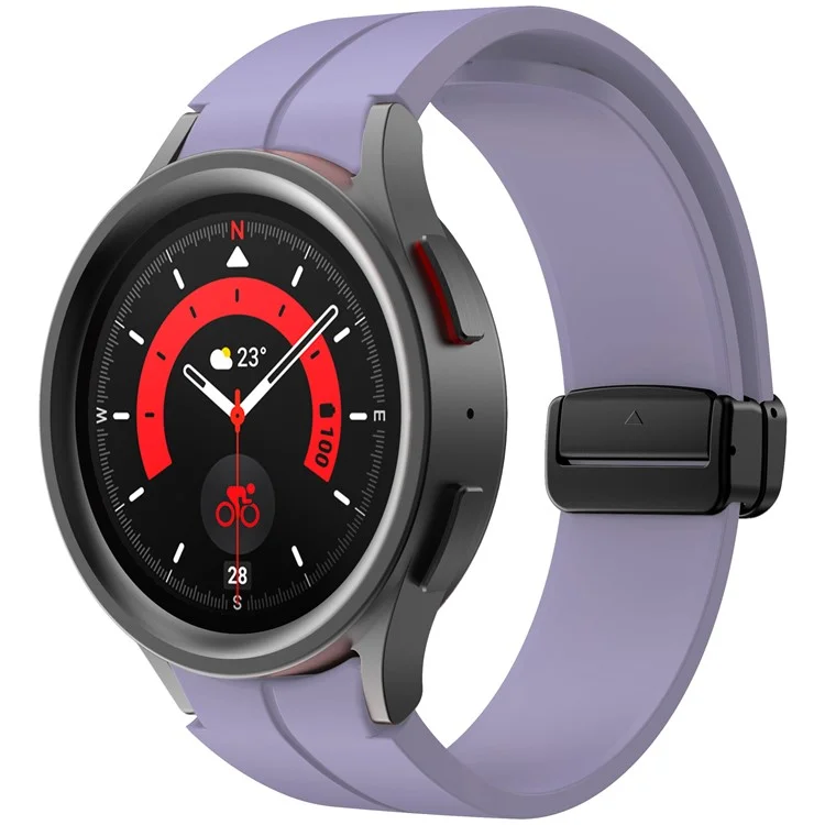 KALEBOL para Samsung Galaxy Watch FE 40mm / Watch6 / Watch6 Classic / Watch 5 / Watch 5 Pro Correa de reloj de silicona con hebilla magnética - Púrpura