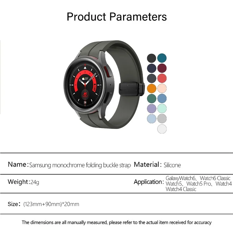 KALEBOL para Samsung Galaxy Watch FE 40mm / Watch6 / Watch6 Classic / Watch 5 / Watch 5 Pro Correa de reloj de silicona con hebilla magnética - Púrpura