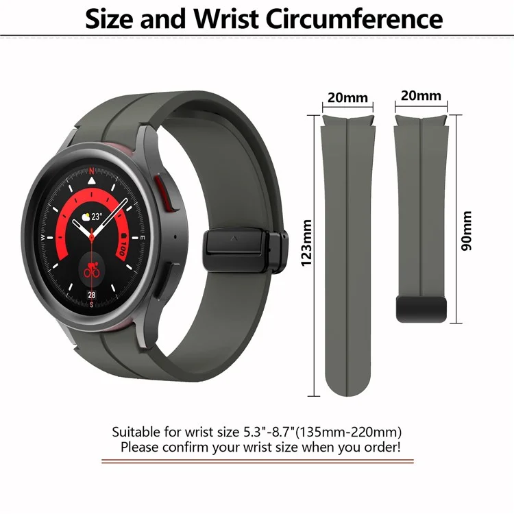 KALEBOL para Samsung Galaxy Watch FE 40mm / Watch6 / Watch6 Classic / Watch 5 / Watch 5 Pro Correa de reloj de silicona con hebilla magnética - Púrpura