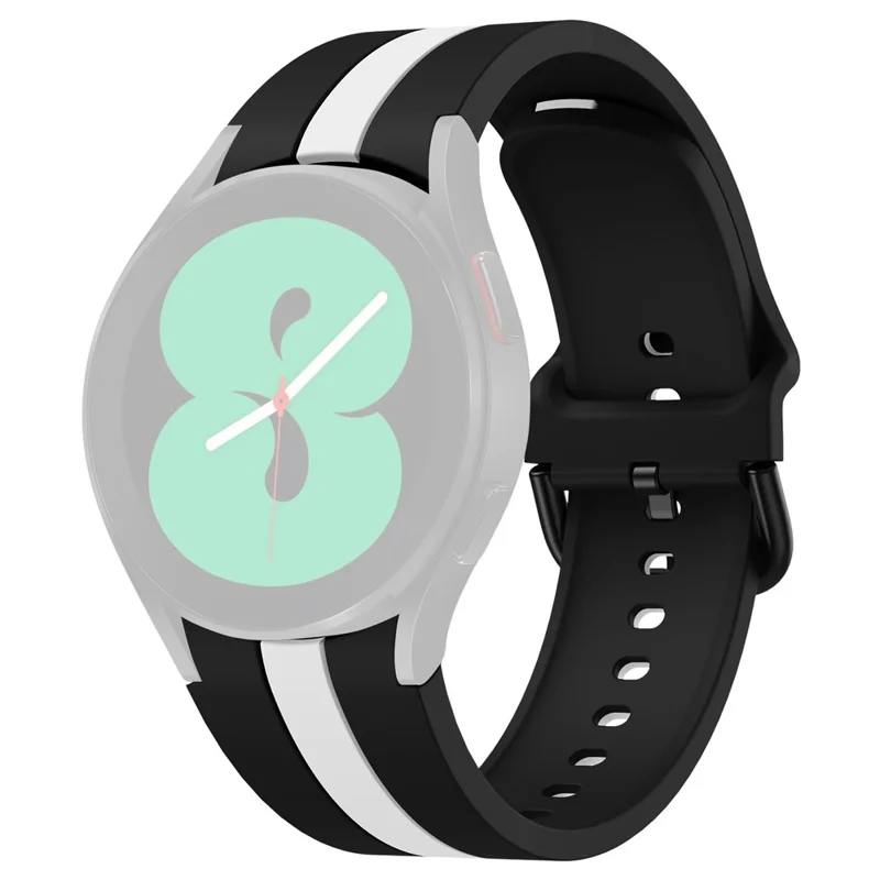 KALEBOL Für Samsung Galaxy Watch FE 40mm / Watch6 / Watch6 Classic / Watch 5 / Watch 5 Pro Uhrarmband Zweifarbiges Silikonband - Schwarz+Weiß