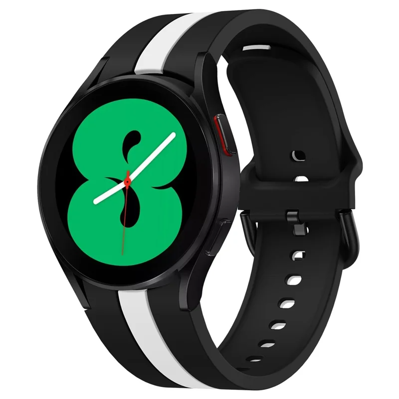 KALEBOL Für Samsung Galaxy Watch FE 40mm / Watch6 / Watch6 Classic / Watch 5 / Watch 5 Pro Uhrarmband Zweifarbiges Silikonband - Schwarz+Weiß