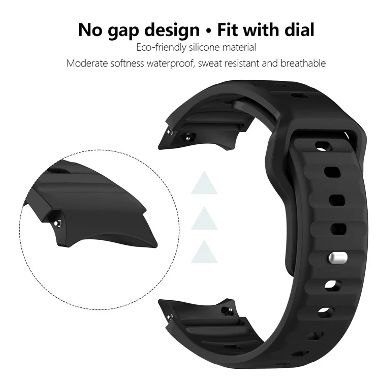 KALEBOL For Samsung Galaxy Watch6 / Watch6 Classic / Watch 5 / Watch 5 Pro Watch Band Silicone Strap - Black