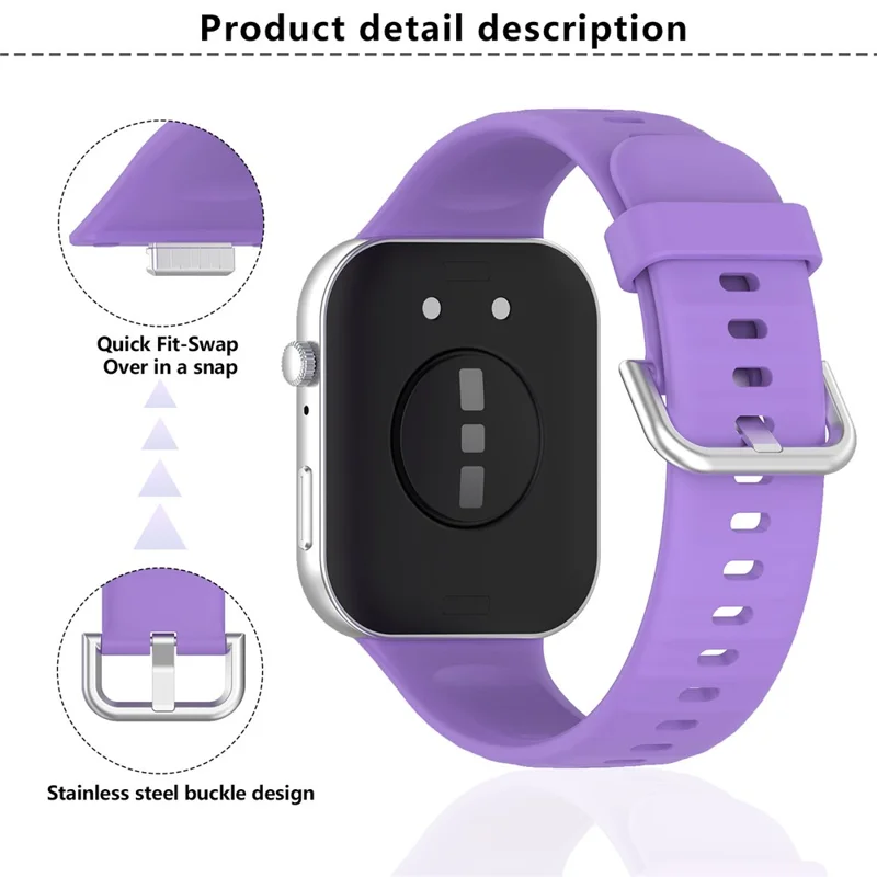 KALEBOL For Huawei Watch Fit 3 Watch Band Soft Silicone Adjustable Wrist Strap - Black