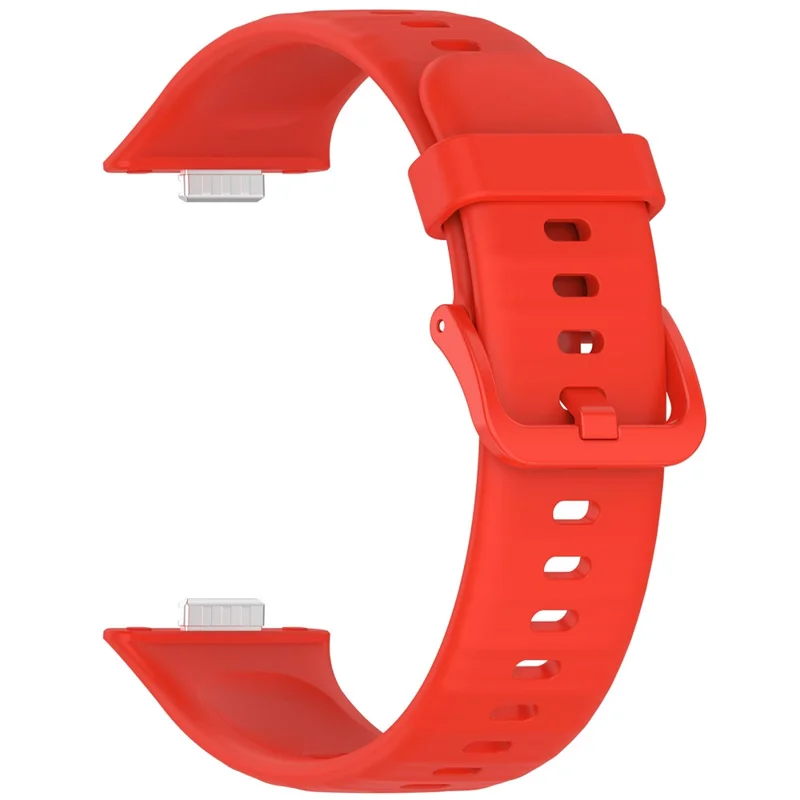 KALEBOL Für Huawei Watch Fit 3 Silikonarmband mit farbigem Stiftverschluss - Rot