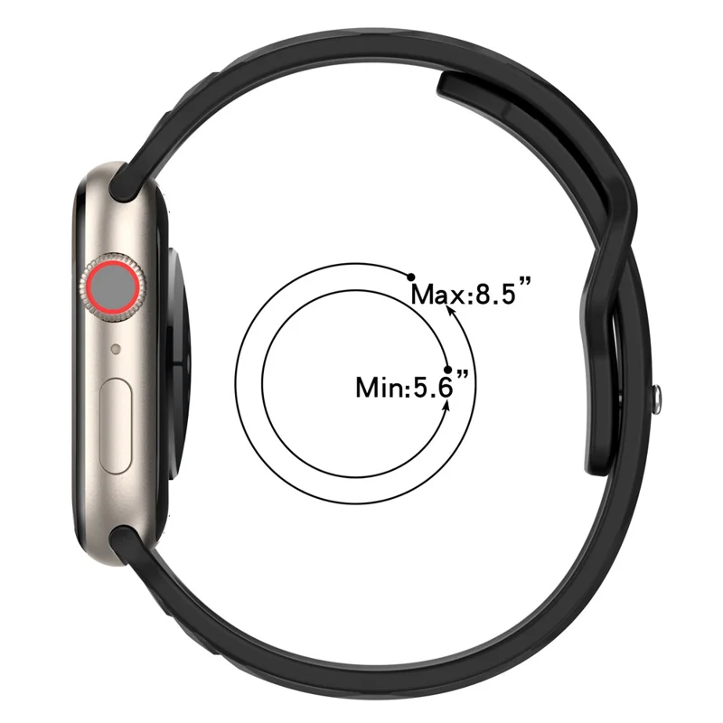 KALEBOL Für Apple Watch Series 10 42mm / 9 8 7 41mm / SE (2023) SE (2022) SE 6 5 4 40mm / 3 2 1 38mm Silikon Armband Vertikale Streifentextur - Orange