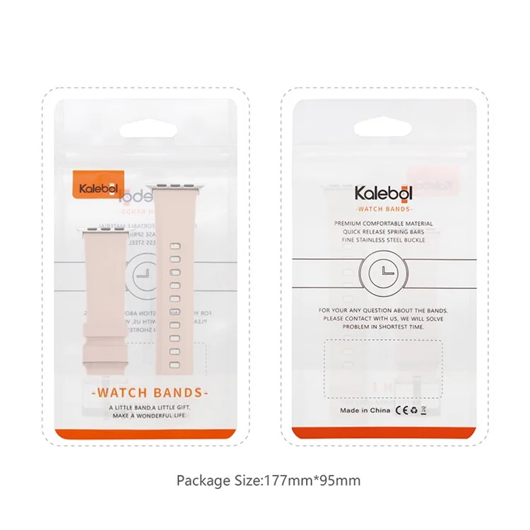 KALEBOL For Apple Watch Series 10 42mm / 9 8 7 41mm / SE (2023) SE (2022) SE 6 5 4 40mm / 3 2 1 38mm Watch Band Dual Color Silicone Strap - Pink