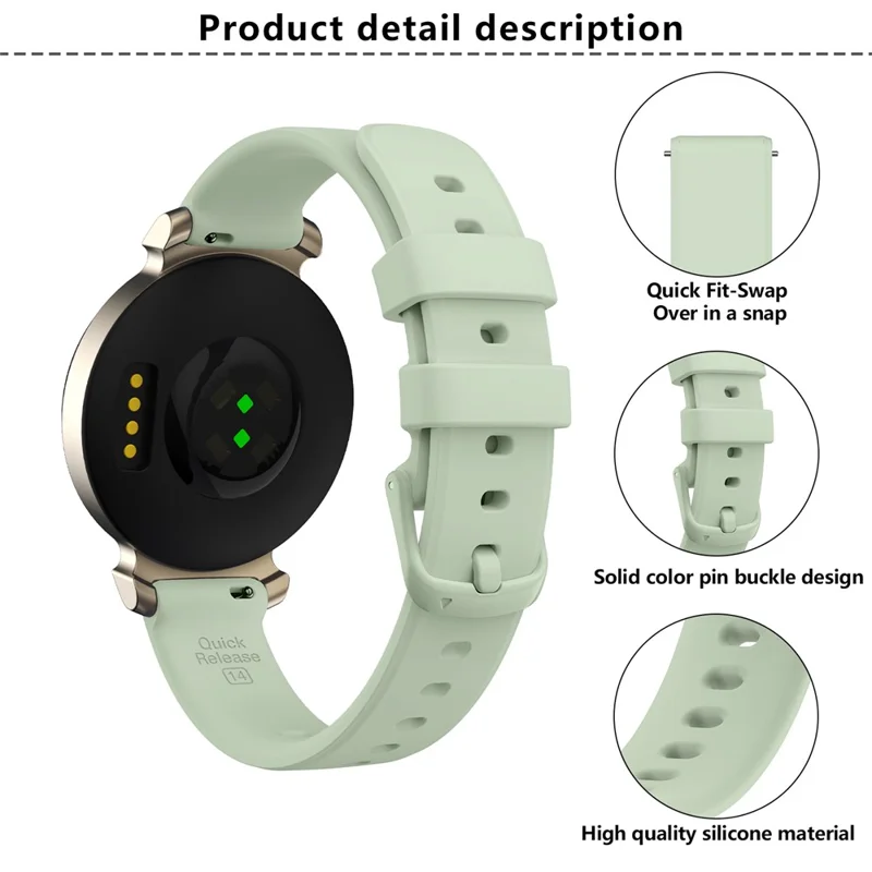KALEBOL For Garmin Lily 2 Silicone Watch Strap Wrist Band Replacement - Midnight Green