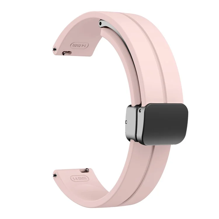 KALEBOL Para Garmin Lily 2 Pulseira do Relógio Fivela Magnética Silicone Pulseira - Pink+Black Fivela