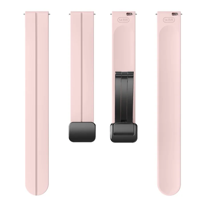 KALEBOL Para Garmin Lily 2 Pulseira do Relógio Fivela Magnética Silicone Pulseira - Pink+Black Fivela
