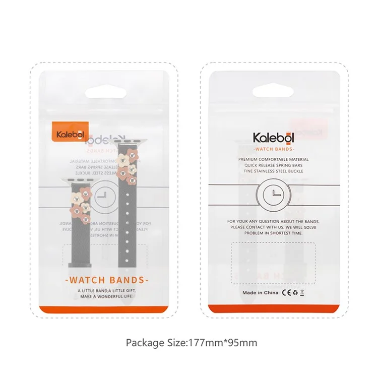 KALEBOL Para Apple Watch Series 10 42mm / 9 8 7 41mm / SE (2023) SE (2022) SE 6 5 4 40mm / 3 2 1 38mm Genuine Cow Leather Watch Strap - Apricot