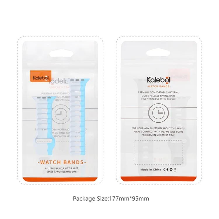 KALEBOL For Apple Watch 10 46mm / Ultra 2 / Ultra 49mm / 9 8 7 45mm / SE (2023) SE (2022) SE 6 5 4 44mm / 3 2 1 42mm Silicone Watch Strap - Orange+Black