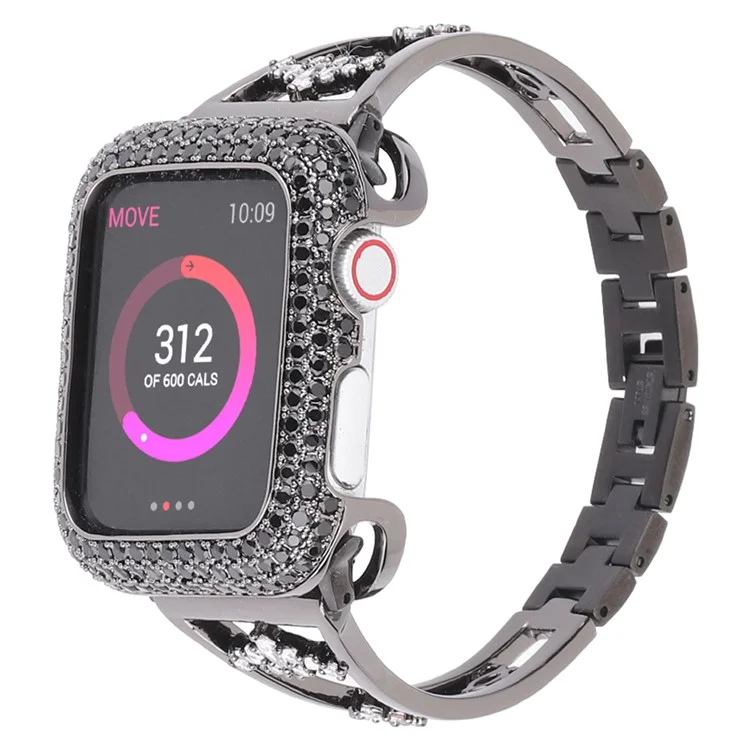 KALEBOL For Apple Watch Series 10 42mm / 9 8 7 41mm / SE (2023) SE (2022) SE 6 5 4 40mm / 3 2 1 38mm Metal Watch Strap - Black