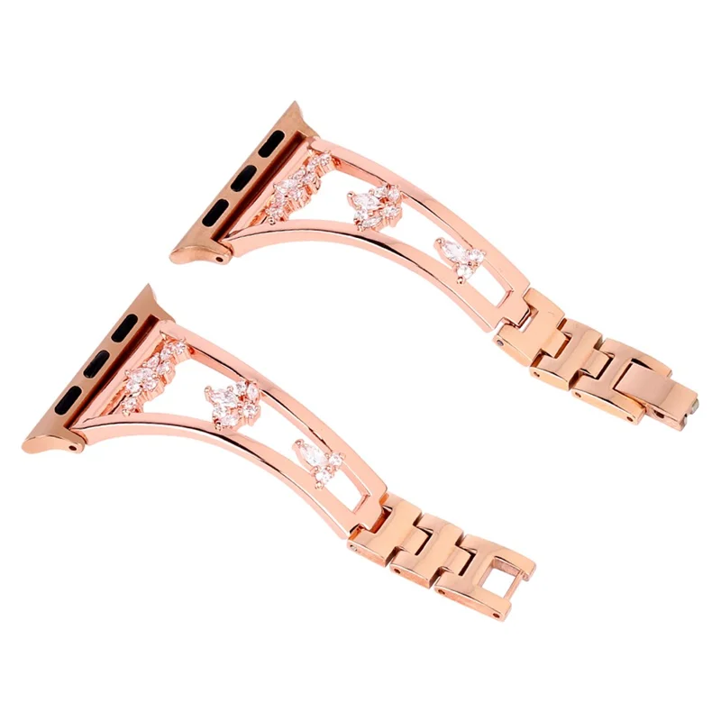 KALEBOL For Apple Watch Series 11 10 42mm / 9 8 7 41mm / SE3 SE2 SE 6 5 4 40mm / 3 2 1 38mm Metal Watch Strap - Rose Gold