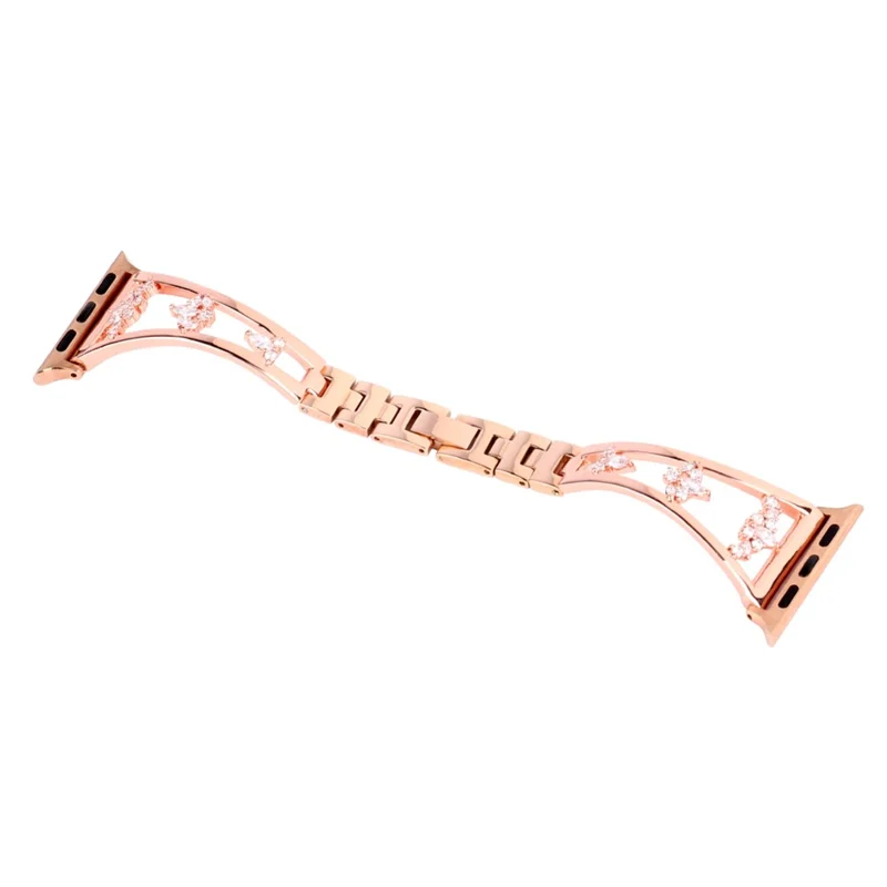 KALEBOL For Apple Watch Series 11 10 42mm / 9 8 7 41mm / SE3 SE2 SE 6 5 4 40mm / 3 2 1 38mm Metal Watch Strap - Rose Gold