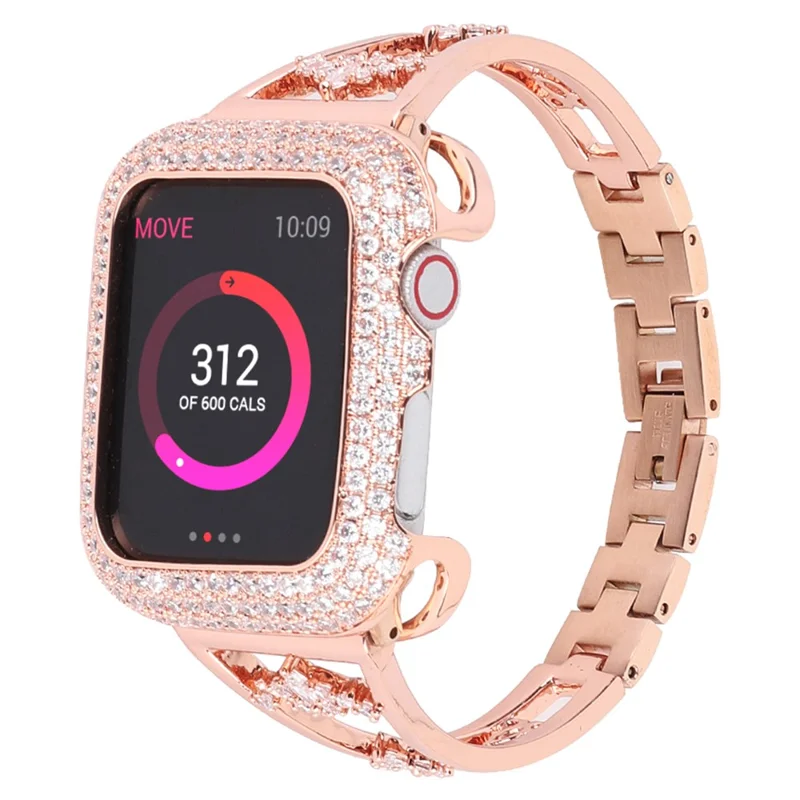 KALEBOL For Apple Watch Series 11 10 42mm / 9 8 7 41mm / SE3 SE2 SE 6 5 4 40mm / 3 2 1 38mm Metal Watch Strap - Rose Gold