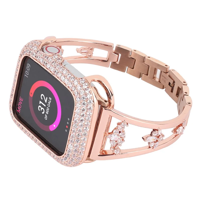 KALEBOL For Apple Watch Series 11 10 42mm / 9 8 7 41mm / SE3 SE2 SE 6 5 4 40mm / 3 2 1 38mm Metal Watch Strap - Rose Gold