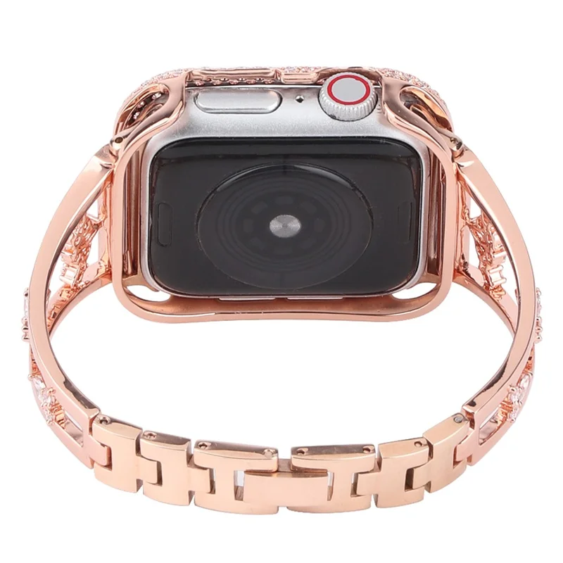 KALEBOL For Apple Watch Series 11 10 42mm / 9 8 7 41mm / SE3 SE2 SE 6 5 4 40mm / 3 2 1 38mm Metal Watch Strap - Rose Gold